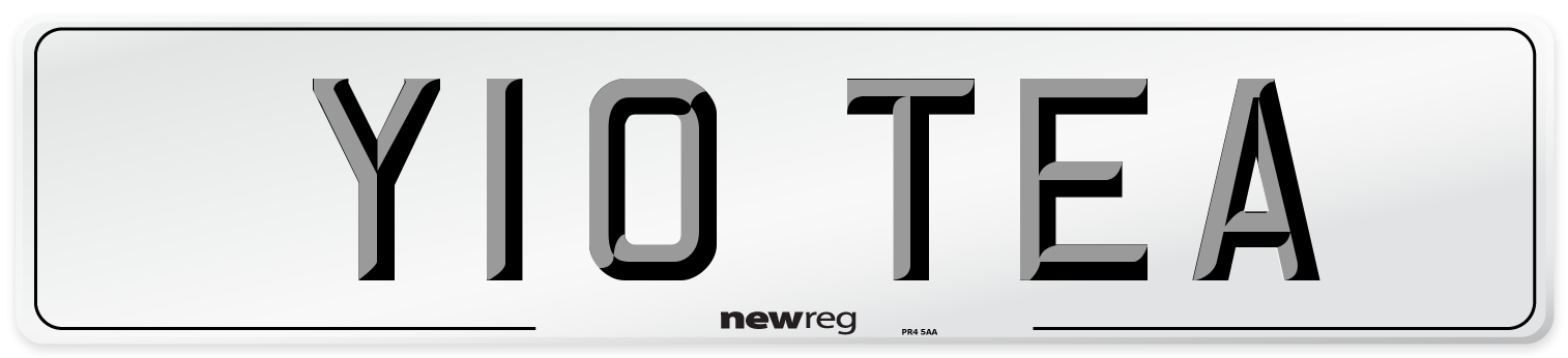 Y10 TEA Rear Number Plate
