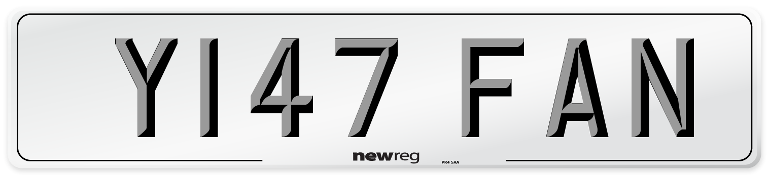 Y147 FAN Rear Number Plate