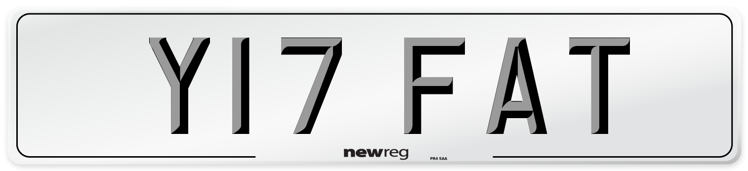 Y17 FAT Rear Number Plate