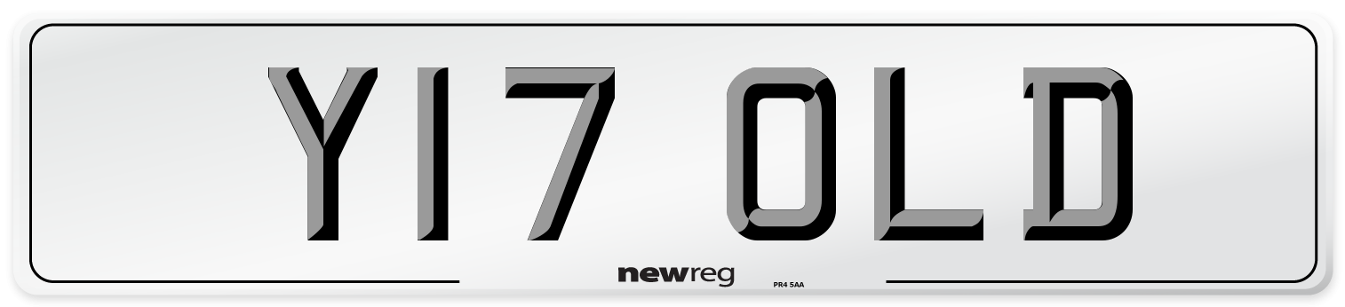 Y17 OLD Rear Number Plate
