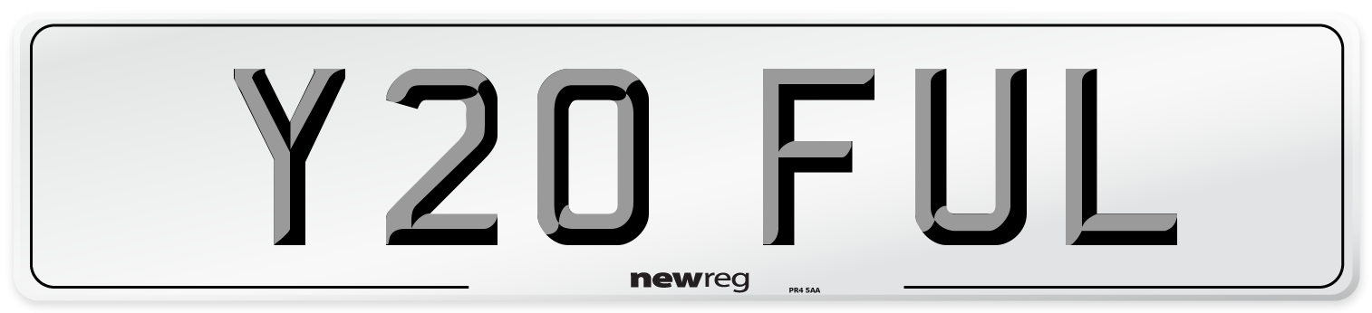 Y20 FUL Rear Number Plate