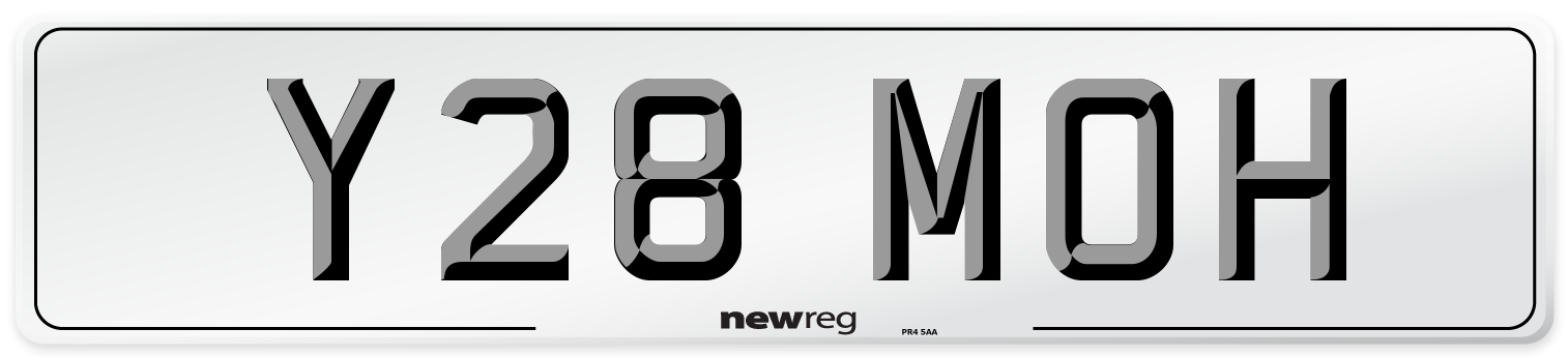 Y28 MOH Rear Number Plate
