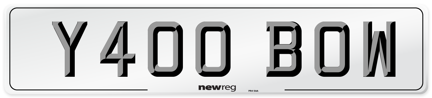 Y400 BOW Rear Number Plate