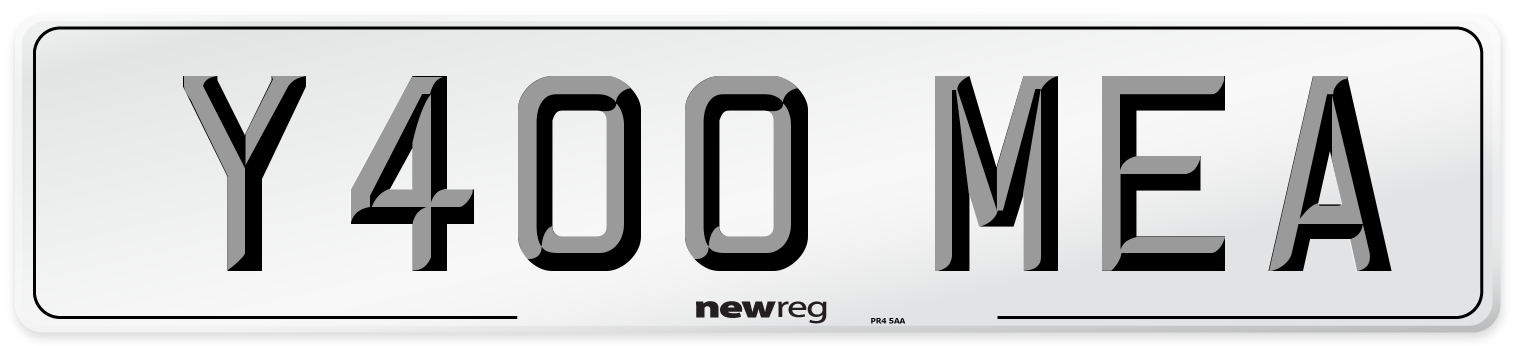 Y400 MEA Number Plate from New Reg