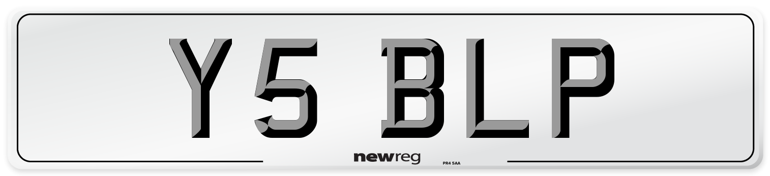 Y5 BLP Rear Number Plate