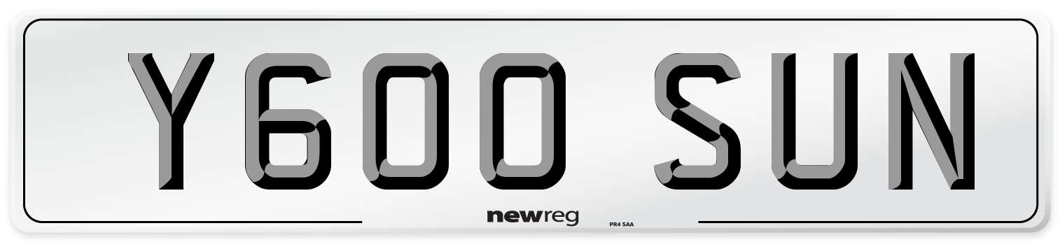 Y600 SUN Rear Number Plate