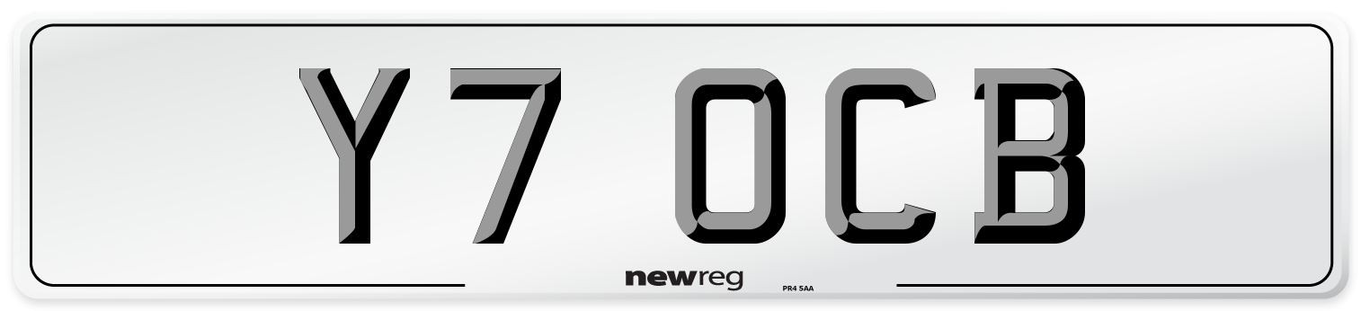 Y7 OCB Rear Number Plate