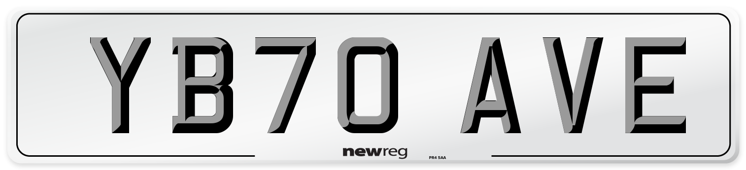 YB70 AVE Rear Number Plate