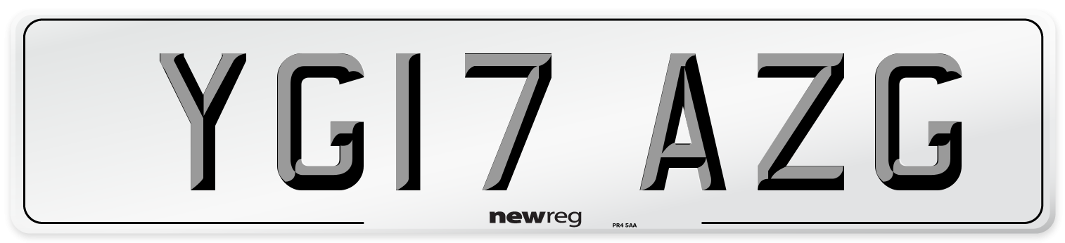 YG17 AZG Number Plate from New Reg
