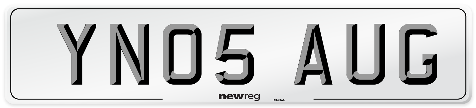 YN05 AUG Number Plate from New Reg