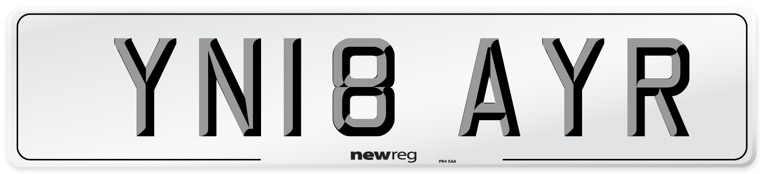 YN18 AYR Number Plate from New Reg