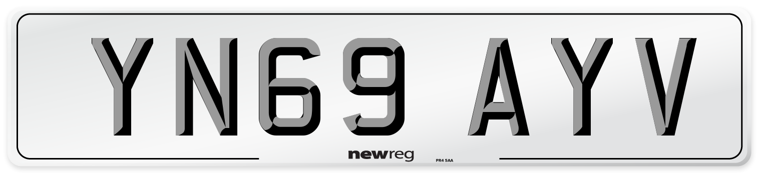 YN69 AYV Rear Number Plate