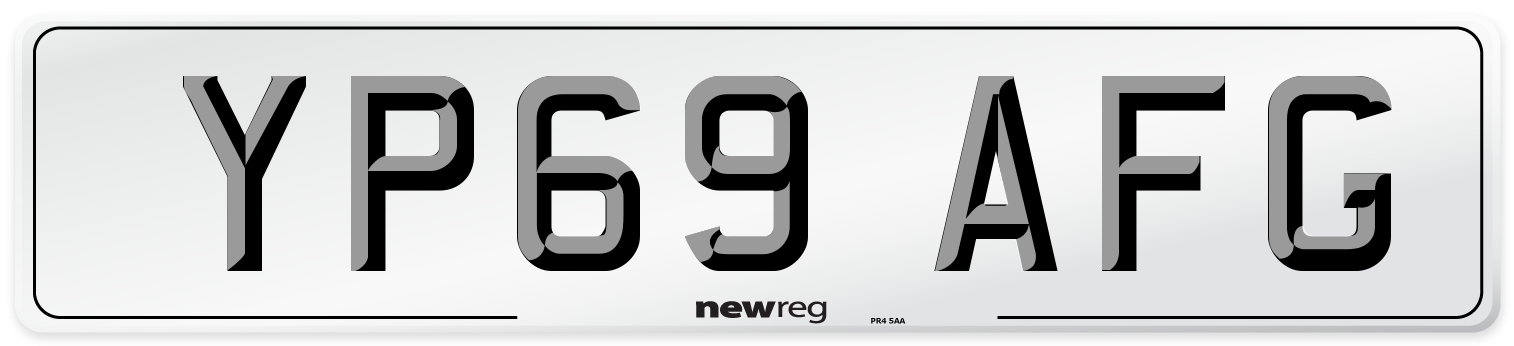 YP69 AFG Rear Number Plate