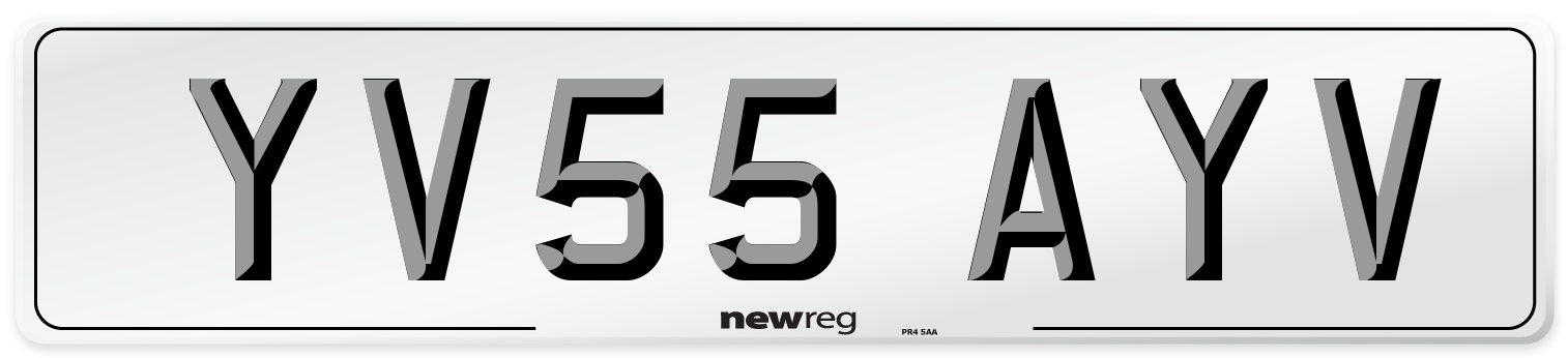 YV55 AYV Number Plate from New Reg