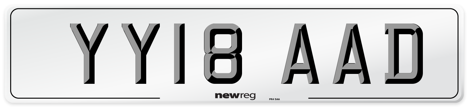 YY18 AAD Number Plate from New Reg