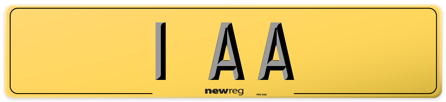 1 AA Rear Number Plate
