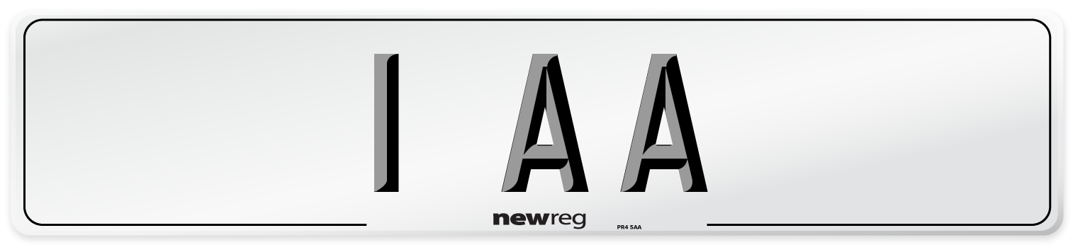 1 AA Front Number Plate
