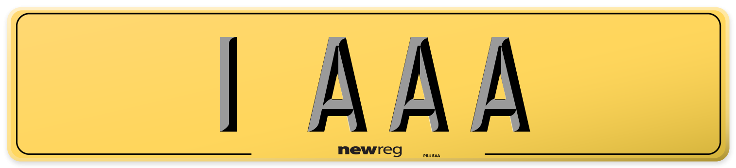 1 AAA Rear Number Plate