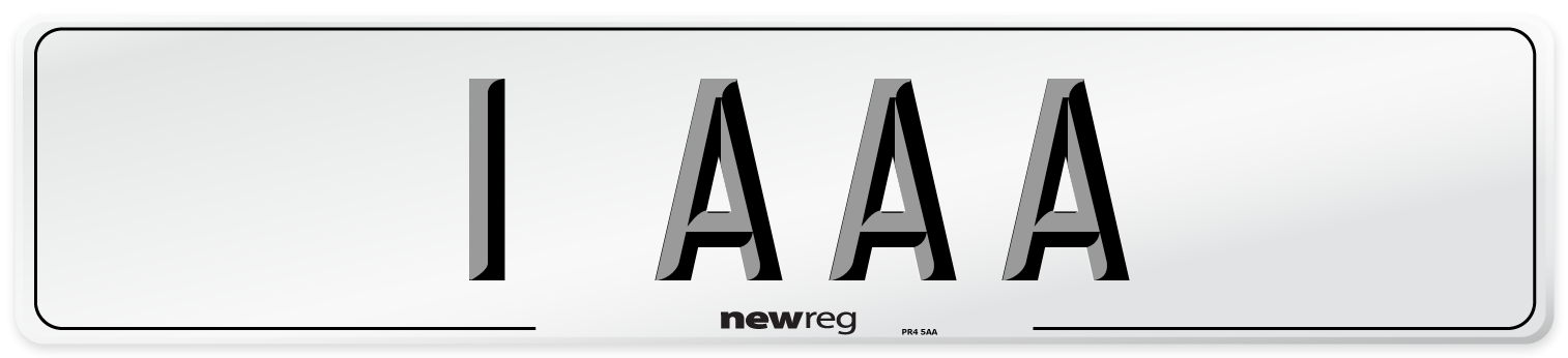 1 AAA Front Number Plate
