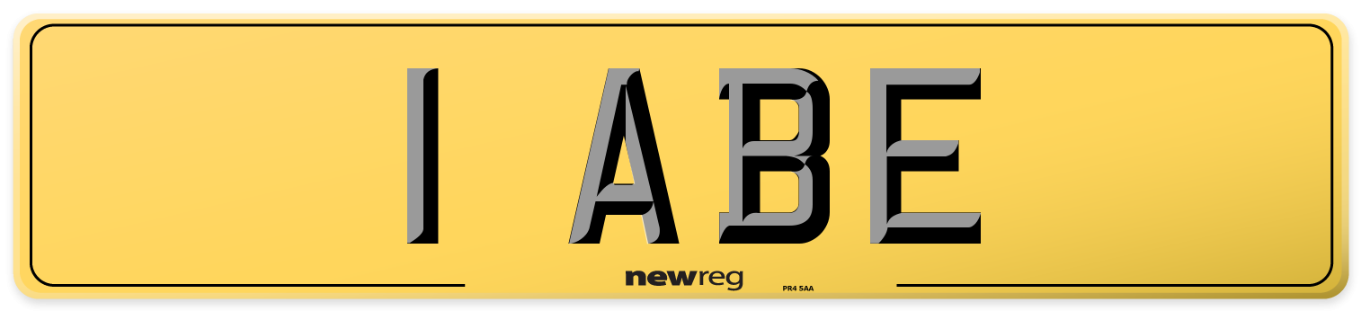 1 ABE Rear Number Plate