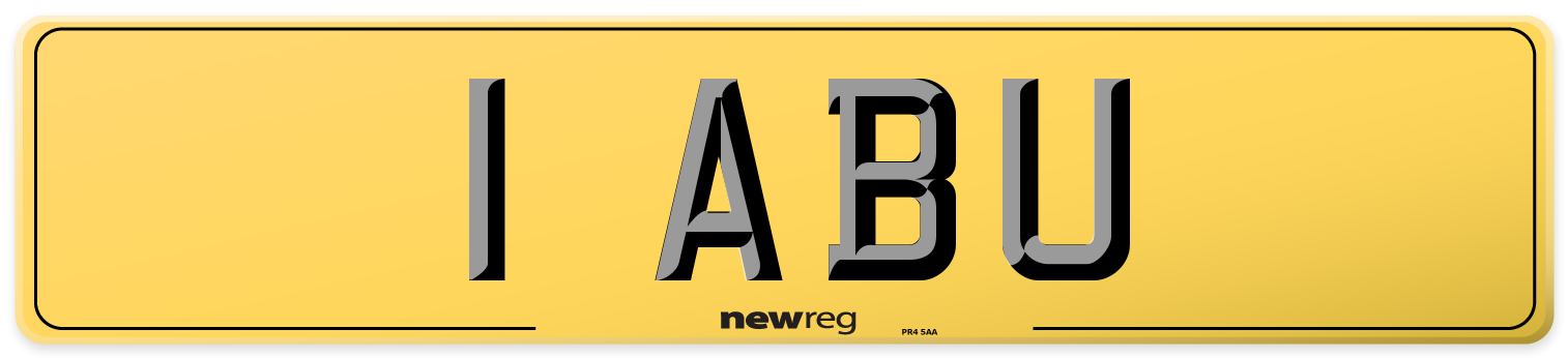 1 ABU Rear Number Plate