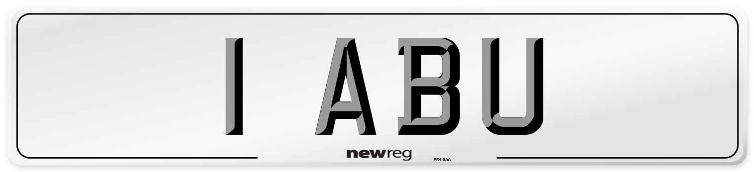 1 ABU Front Number Plate