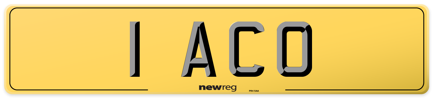 1 ACO Rear Number Plate