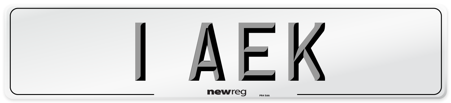 1 AEK Front Number Plate