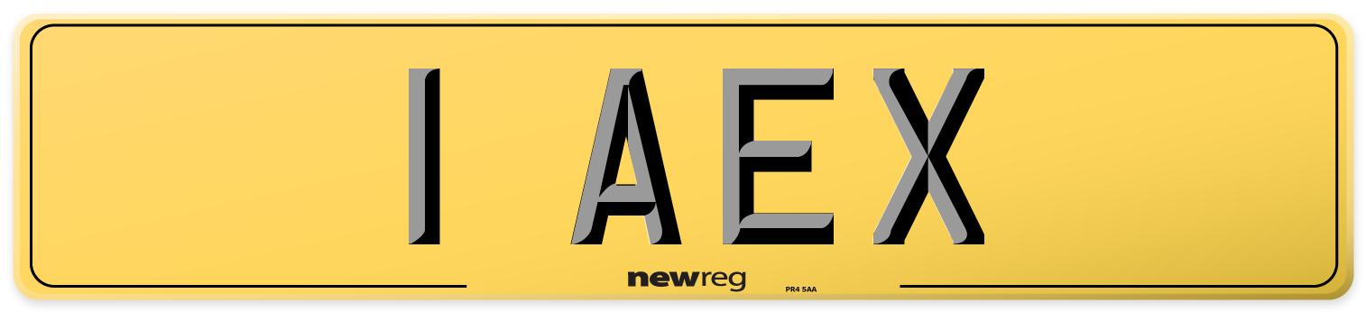 1 AEX Rear Number Plate