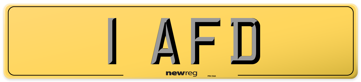 1 AFD Rear Number Plate