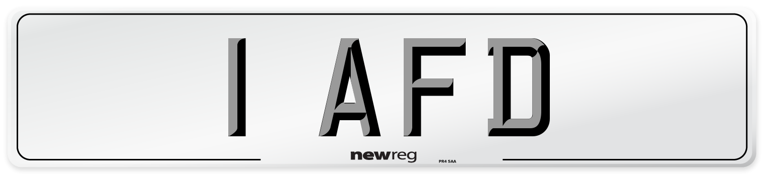 1 AFD Front Number Plate