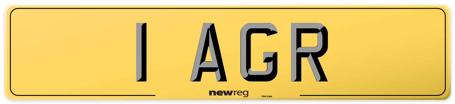 1 AGR Rear Number Plate