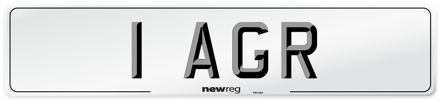 1 AGR Front Number Plate