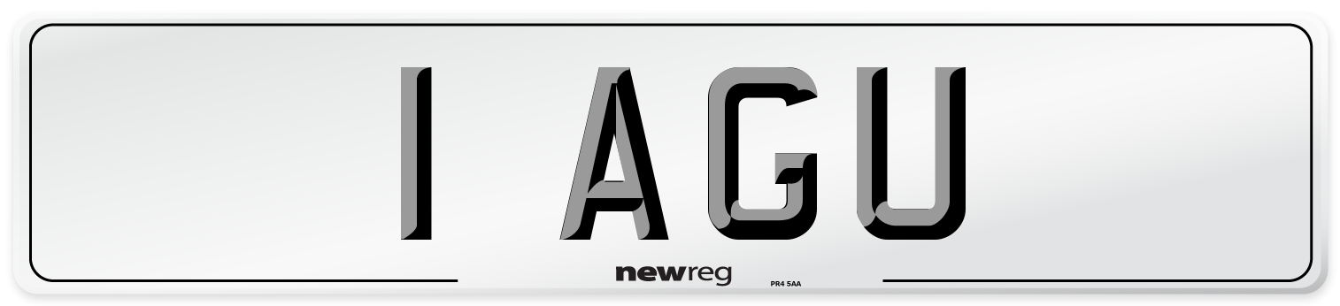 1 AGU Front Number Plate