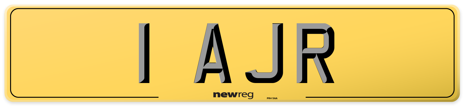 1 AJR Rear Number Plate