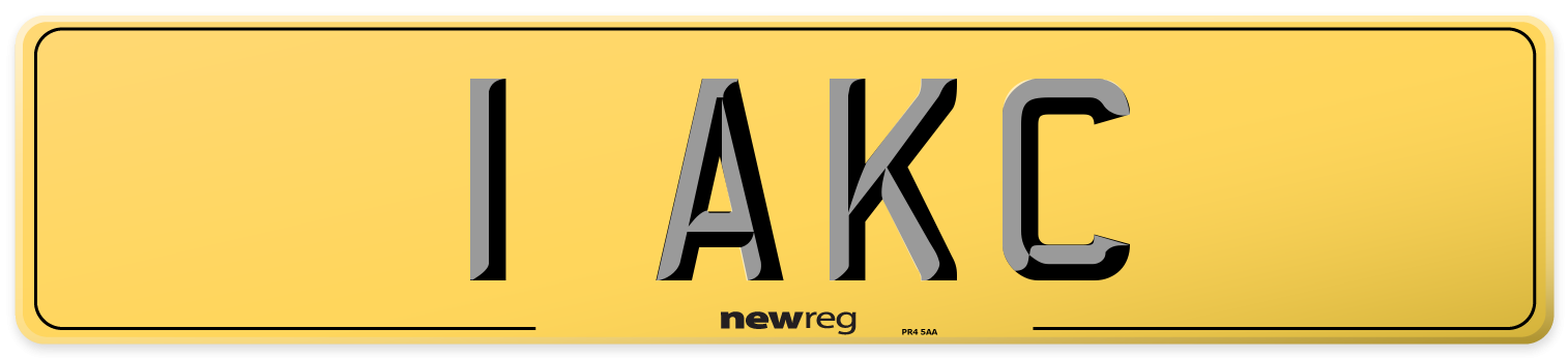 1 AKC Rear Number Plate