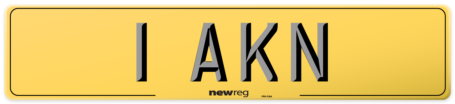 1 AKN Rear Number Plate
