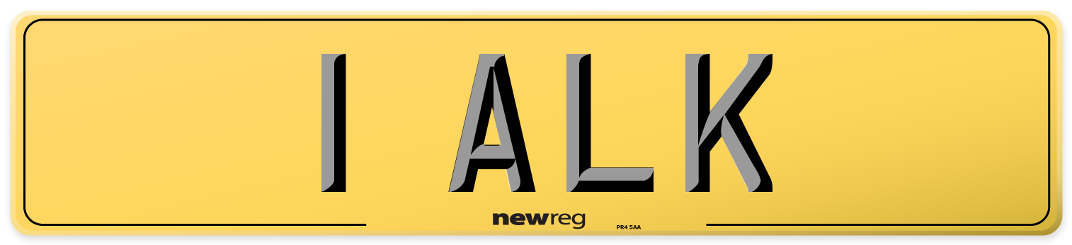 1 ALK Rear Number Plate