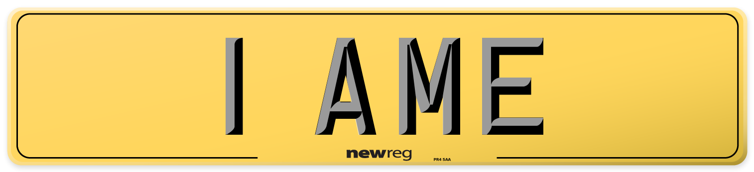 1 AME Rear Number Plate