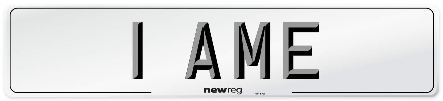 1 AME Front Number Plate