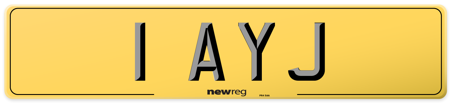 1 AYJ Rear Number Plate