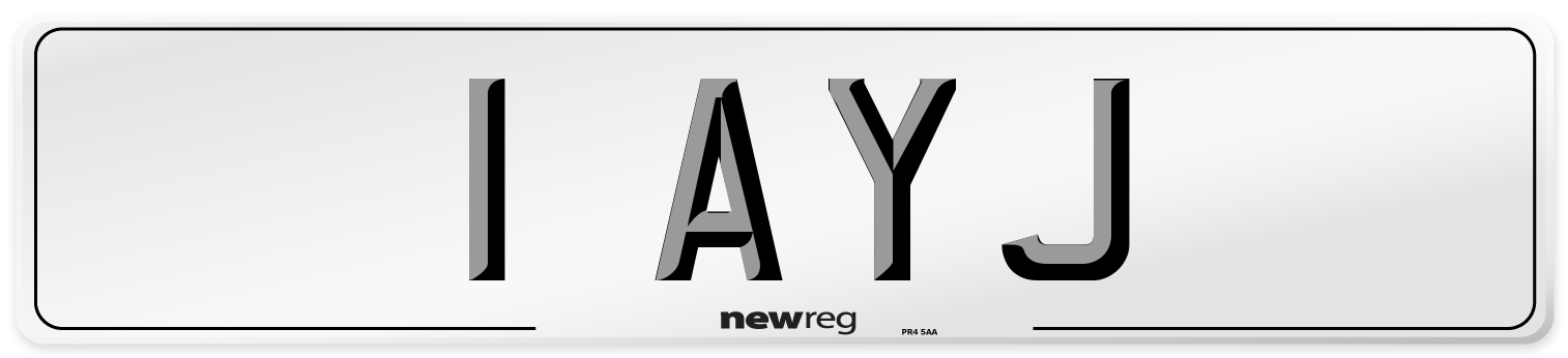 1 AYJ Front Number Plate