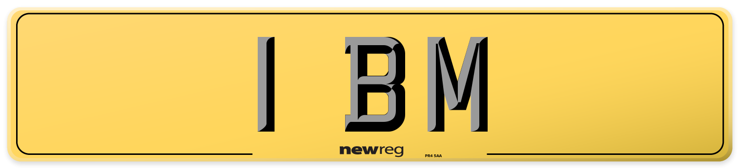 1 BM Rear Number Plate