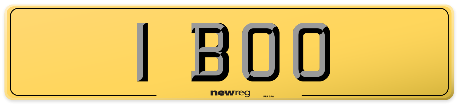 1 BOO Rear Number Plate