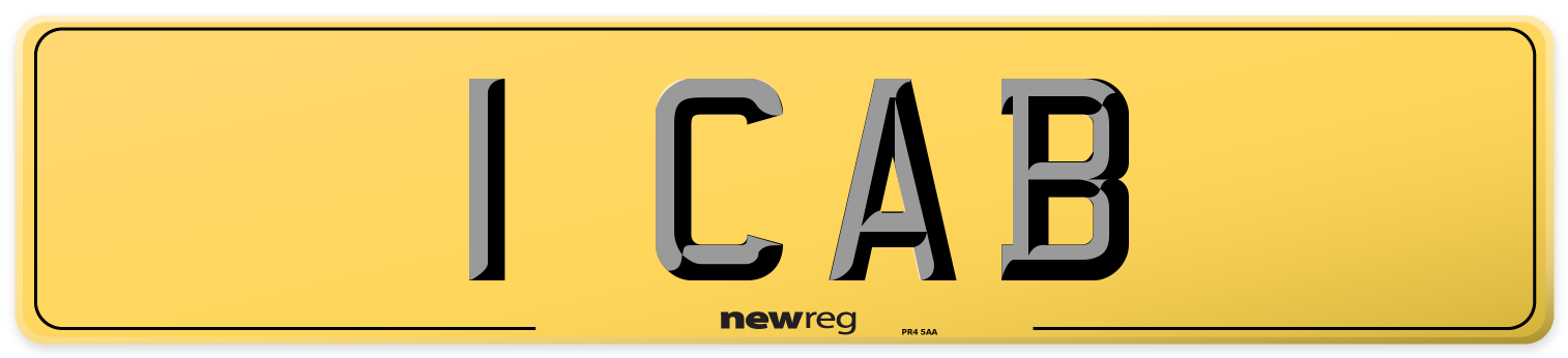 1 CAB Rear Number Plate