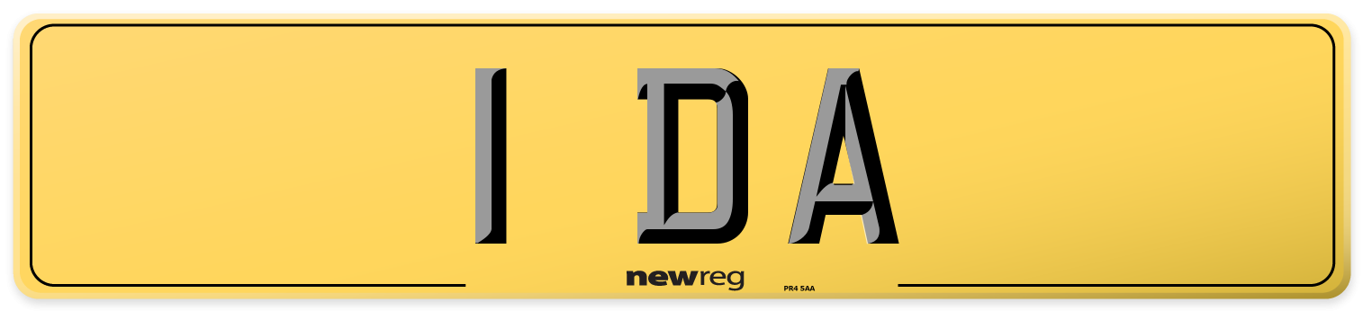 1 DA Rear Number Plate