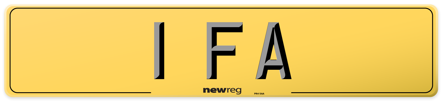 1 FA Rear Number Plate