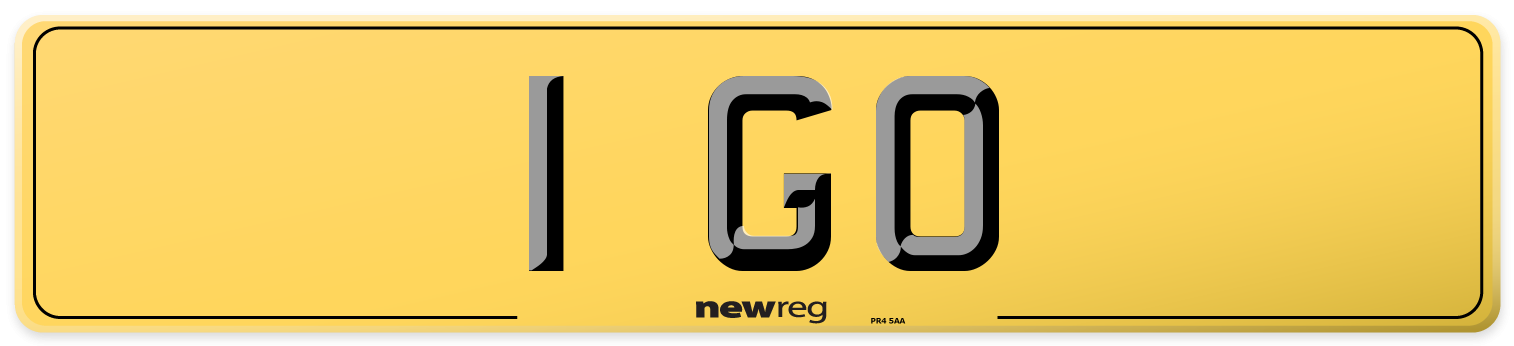 1 GO Rear Number Plate