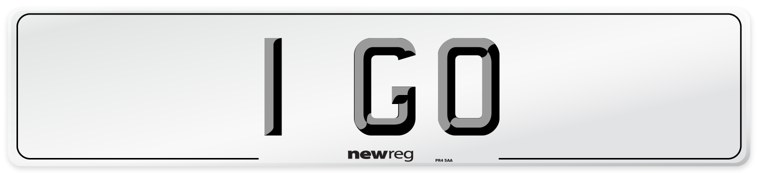1 GO Front Number Plate