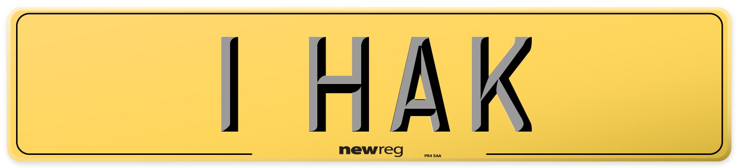 1 HAK Rear Number Plate